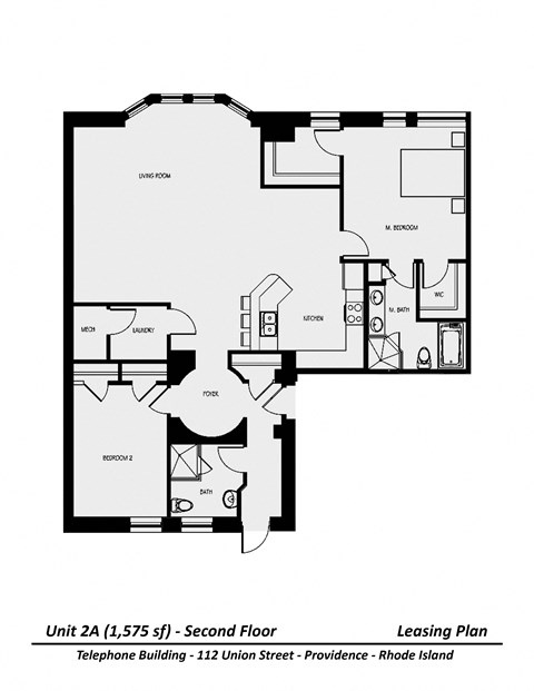 Floor plan for 2 beds, 2 baths, 1625 sqft
